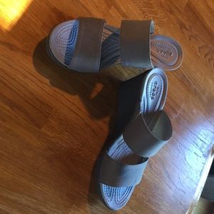 Crocs grey wedge sandals